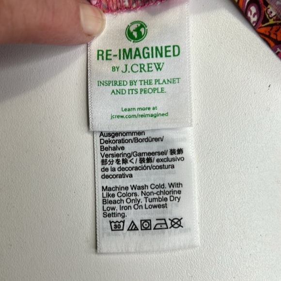 J.CREW COLLECTION PUFF SLEEVE SQUARE NECK TOP IN RATTI PINK BLOOMS PRINT SZ 4 - Picture 9 of 16